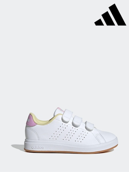adidas Ivory White Kids Advantage Base 2.0 Trainers (E41973) | £30
