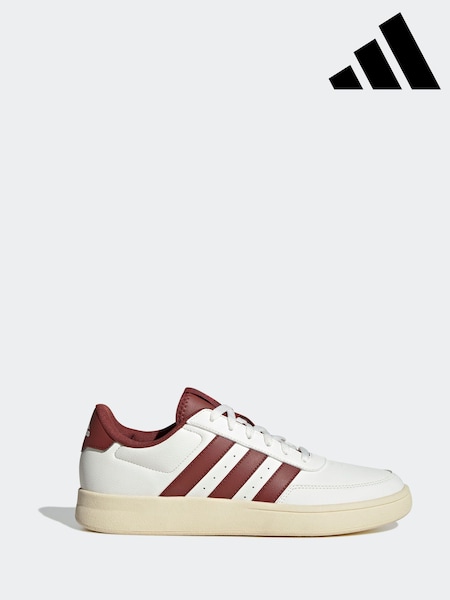 adidas White/Burgundy Breaknet Trainers (E42090) | £50