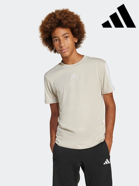 adidas Neutral Essentials 3 Stripes 100% Cotton T-Shirt (E42385) | £13