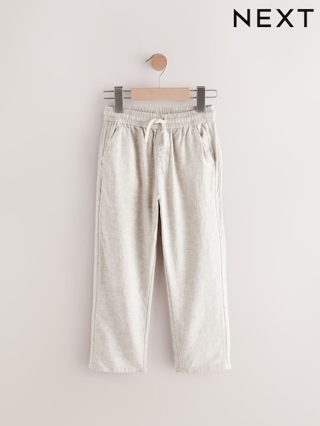 Stone Linen Blend Trousers (3-16yrs) (E42433) | £16 - £21