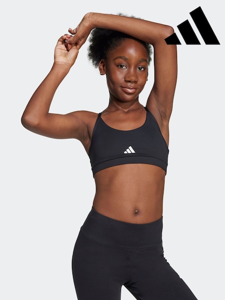 adidas Black Training Essentials Medium Support Bra (E42510) | £13