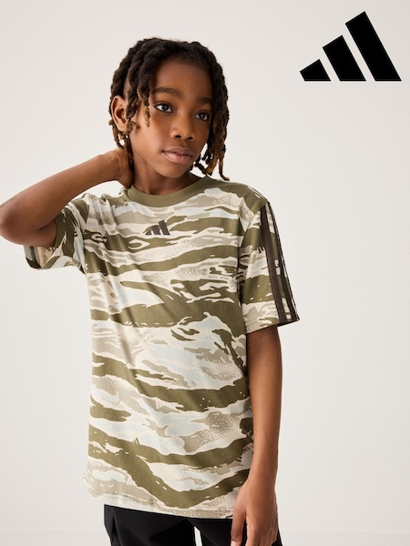 adidas Green Camo 100% Cotton T-Shirt (E42546) | £18