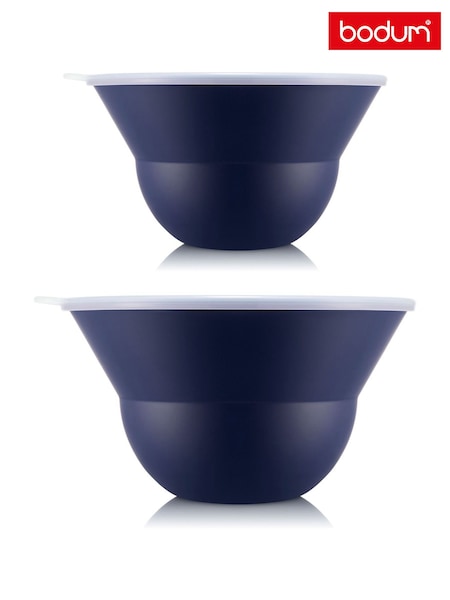 Bodum Set of 2 Blue TOPEE Stackable Bowls & Salad Servers (E42568) | £40