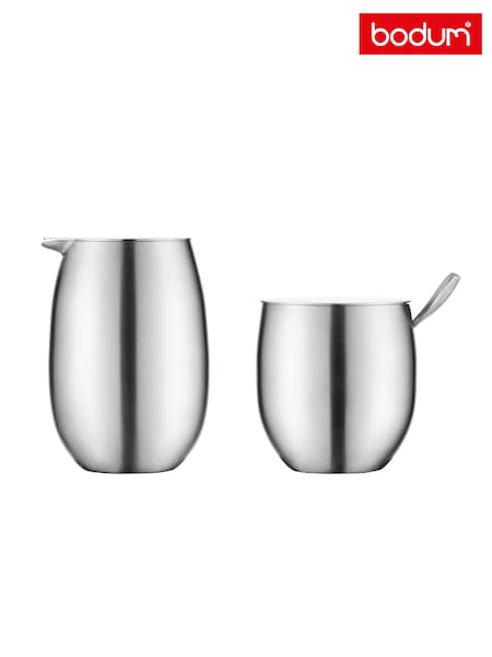 Bodum Brushed Chrome Columbia Creamer & Sugar Set (E42571) | £30