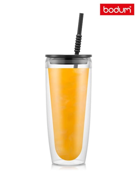 Bodum Set of 2 Double Wall Tumblers With Lid & Straw 0.7L (E42602) | £35