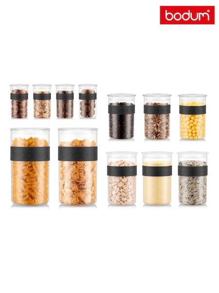 Bodum Black Presso Storage Jar Set of 12 (E42604) | £70