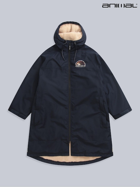 Animal Navy Blue Mens Hazey Waterproof Beach Parka (E42645) | £140