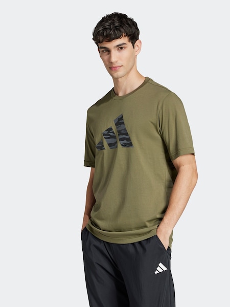 adidas Green Codes Camo 100% Cotton Graphic T-Shirt (E42710) | £20