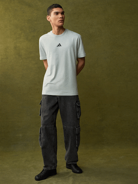 adidas Grey City Escape Space Graphic 100% Cotton T-Shirt (E42732) | £23