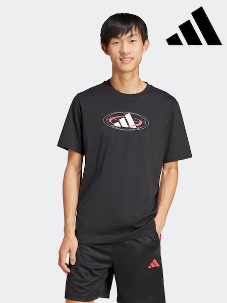 adidas Black House of Tiro Block Graphic 100% Cotton T-Shirt (E42736) | £23