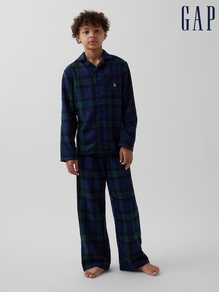 Green/Navy Check - Gap Flannel Pyjamas Set (6-13yrs)