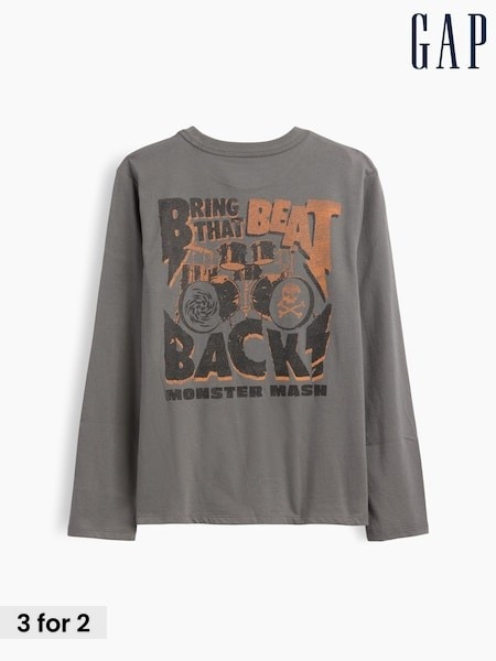 Grey Crossbones - Gap Graphic T-shirt (4-13yrs)