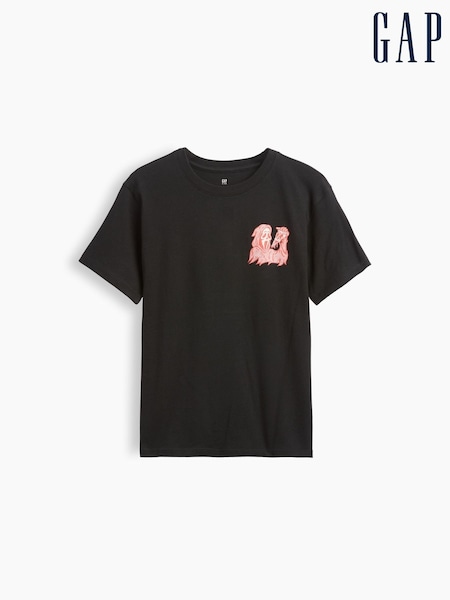 Black - Gap Relaxed Graphic T-shirt (4-13yrs)