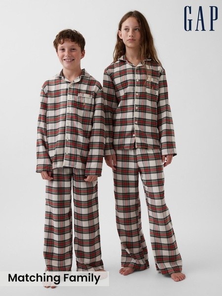 Red & Cream Check - Gap Flannel Pyjamas Set (6-13yrs)