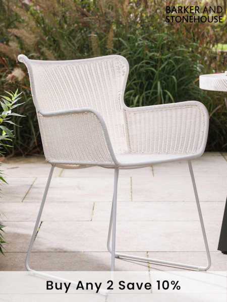 Barker and Stonehouse White Marbella Woven Garden Dining Chair (E43418) | £165