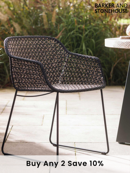 Barker and Stonehouse Black Calix Woven Garden Dining Chair (E43421) | £195