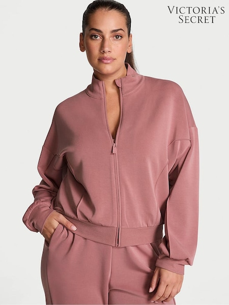 Victoria's Secret Vintage Rose Pink Featherweight Knit Full Zip Jacket (E43441) | £69