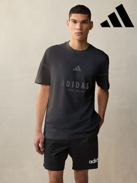 adidas Black SZN 100% Cotton Graphic T-Shirt (E43515) | £28