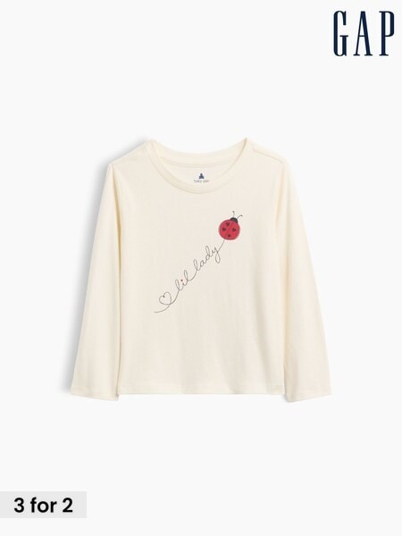 Cream Ladybird - Gap Graphic Long Sleeve T-shirt (6mths-5yrs)