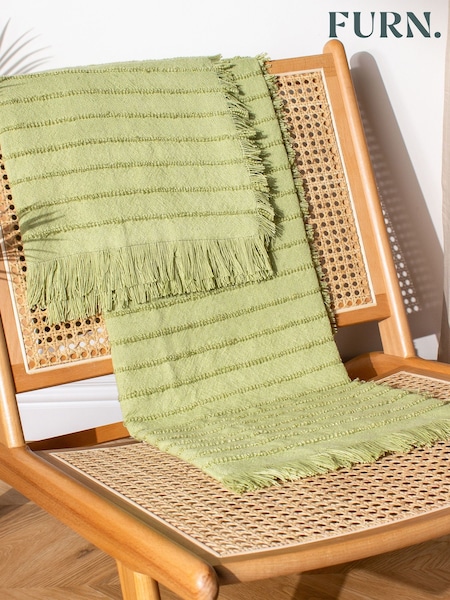 Furn Pistachio Hazie Linear Woven Throw (E43608) | £22
