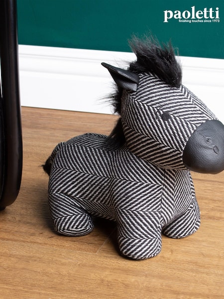 Paoletti Black Zebra Print Herringbone Novelty Doorstop (E43613) | £18