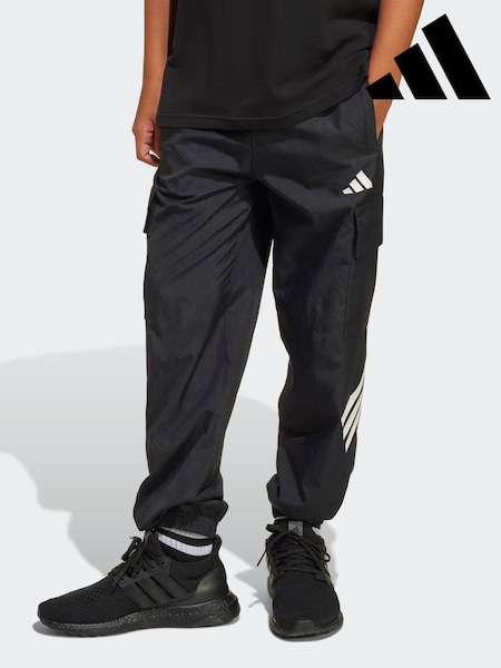 adidas Black Future Icons Woven Cargo Joggers (E43683) | £38