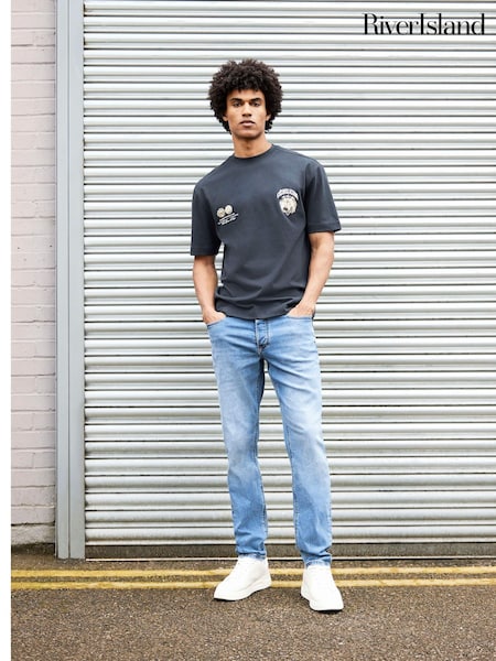 River Island Blue Slim Fit Jeans (E43720) | £40