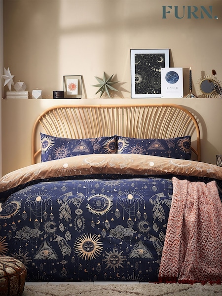 Furn Gold Navy Constellation Celestial Duvet Cover Set (E43830) | £19 - £36