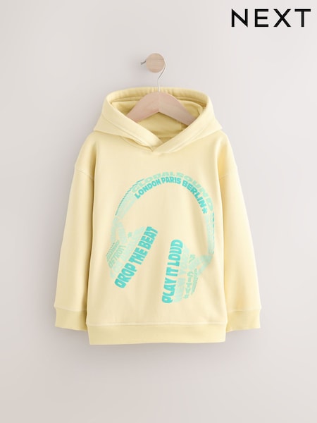 Yellow Headphone Older Boys Graphic Cross-Over Hoodie (3-16yrs) (E43859) | £15 - £20