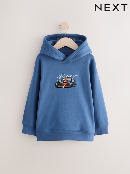 Blue Racing Car Older Boys Graphic Cross-Over Hoodie (3-16yrs) (E43861) | £17 - £22