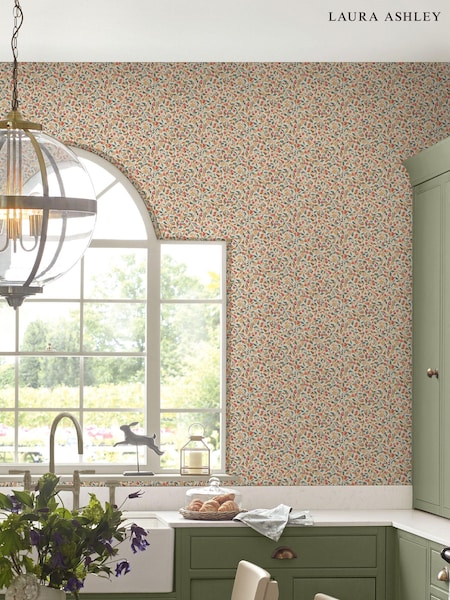 Laura Ashley Terracotta Devrons Grove 10M Wallpaper (E44315) | £48