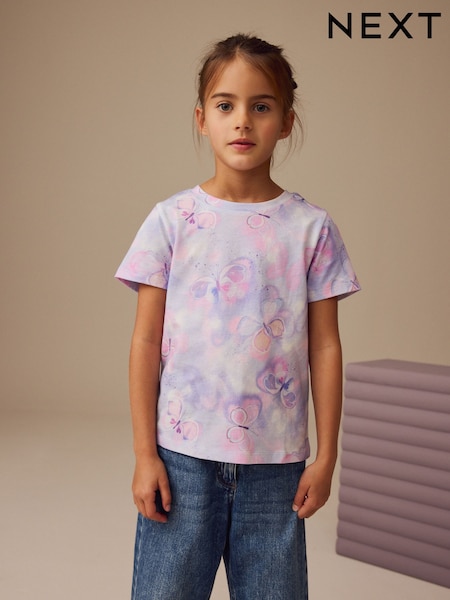 Lilac Purple Butterfly T-Shirt (3-16yrs) (E44326) | £4.50 - £7.50