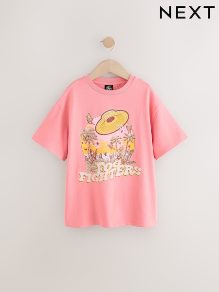 Pink Foo Fighters Oversized Band T-Shirt (3-16yrs) (E44362) | £15 - £20
