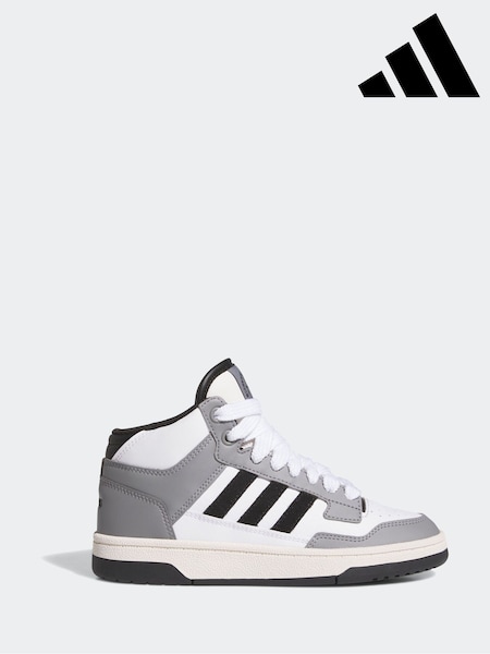 adidas Grey Black Rapid Court Mid Trainers (E44569) | £35