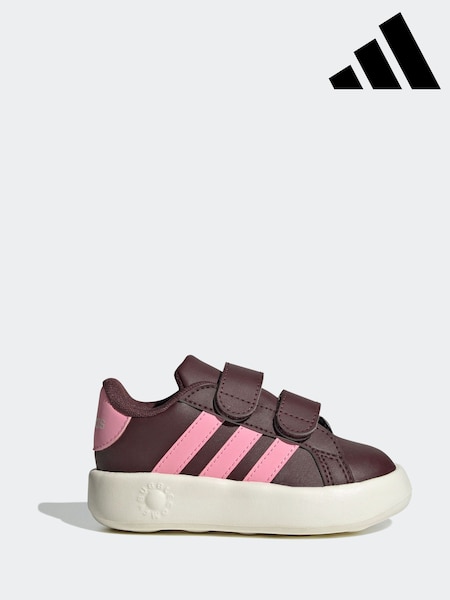 adidas Burgundy/Pink Kids Grand Court 2.0 Shoes (E44597) | £23