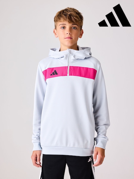 adidas Grey Tiro 25 Essentials Sweat Hoodie Kids (E44631) | £30