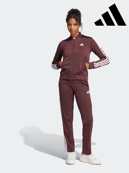 adidas Red Essentials 3 Stripes Tracksuit (E44655) | £55
