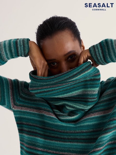 Green - Seasalt Cornwall Fruity Snood Made With Merino Wool Scarve