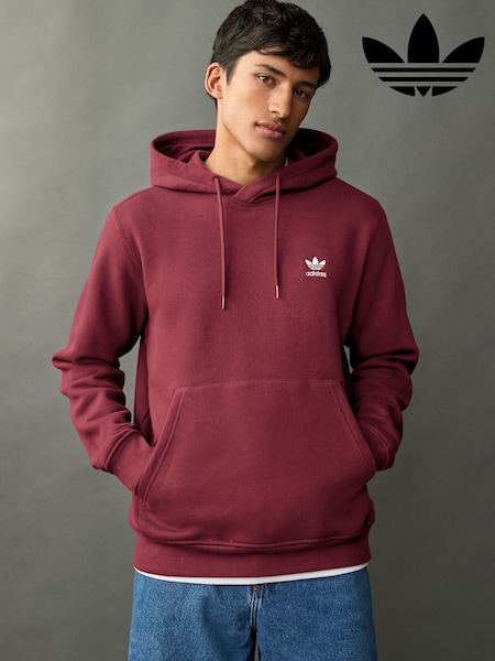 adidas Originals Red Trefoil Essentials Hoodie (E44678) | £50
