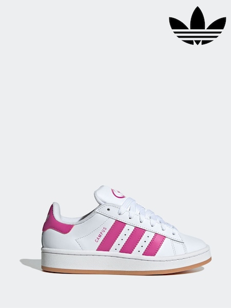 Adidas Originals White/Pink Campus Kids Trainers (E44703) | £70