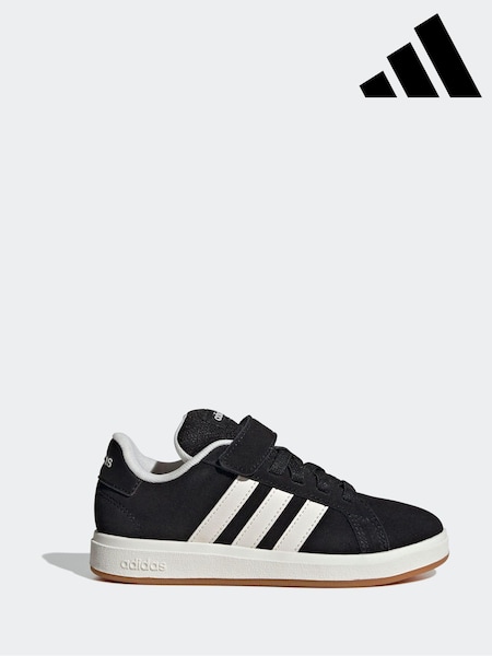 adidas Black Grey Grand Court 00s Trainers (E44714) | £33
