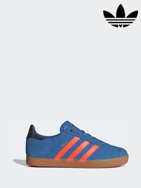 adidas Originals Blue/Orange Junior Gazelle Trainers (E44743) | £55