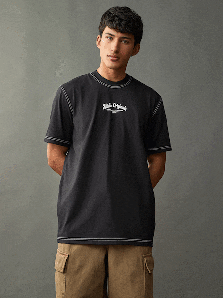 adidas Originals Black Wabash 100% Cotton T-Shirt (E44813) | £35