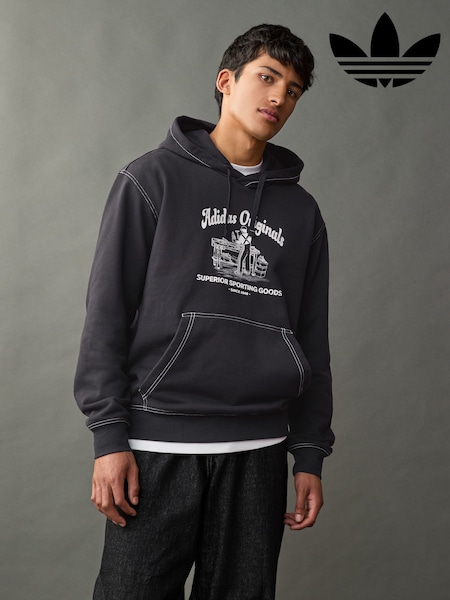 adidas Originals Black Graphic Hoodie (E44820) | £70