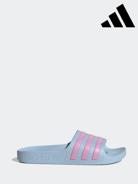 adidas Sky Blue Adilette Youth Kids Sliders (E45034) | £13