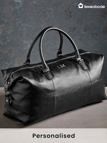 Personalised Mens Black Holdal Weekender Travel Bag (E45261) | £65