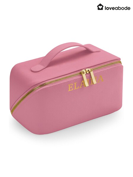 Loveabode Pink Personalised Open Flat Makeup Bag (E45267) | £29
