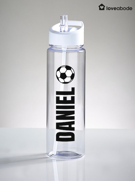 Loveabode Natural Personalised Clear Football Water Bottle (E45285) | £16