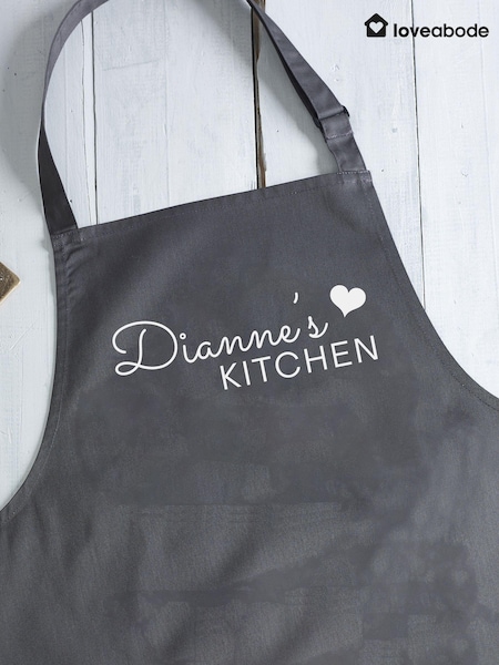 Loveabode Grey Personalised Kitchen Apron (E45286) | £21