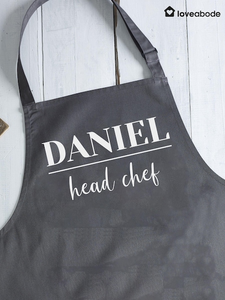 Loveabode Grey Personalised Chef Apron (E45289) | £21
